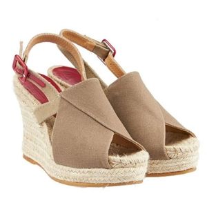 Bettye Muller⚡Taupe Canvas Espadrille Wedge Sandal